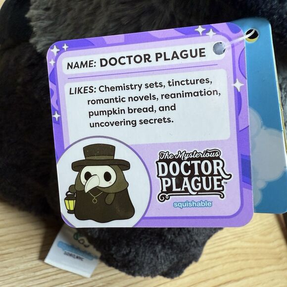Squishable Plague Doctor Plush Mini 10” Stuffed Animal Glow In The Dark NEW TAGS - Picture 9 of 10